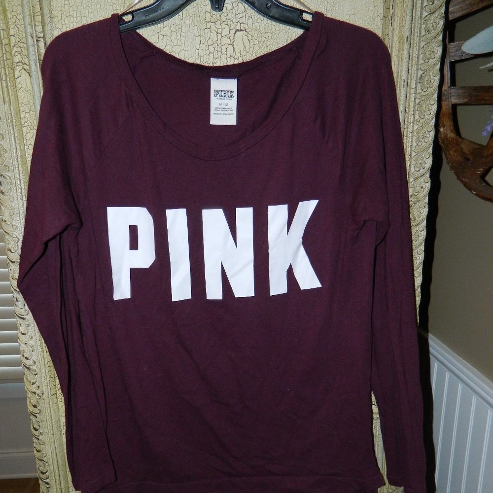 Victoria Secret PINK Long Sleeve Shirt Size M (EE-12)
